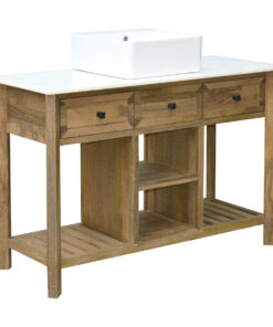 Badmeubel Home ESPRIT Wit Natuurlijk Keramisch Mangohout 120 x 50 x 82 cm