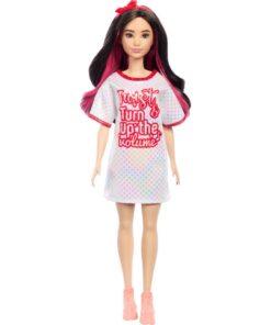 Barbie Fashionista Pop Witte Jurk Donker Haar - Afbeelding 2