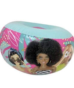 Barbie Opblaasbare Stoel 35x62 cm Roze/Blauw - Afbeelding 3
