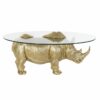 Bijzettafel DKD Home Decor Transparant Gouden Hars Kristal 100 x 60,5 x 46 cm
