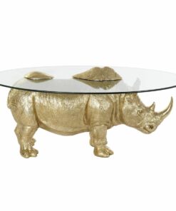 Bijzettafel DKD Home Decor Transparant Gouden Hars Kristal 100 x 60,5 x 46 cm