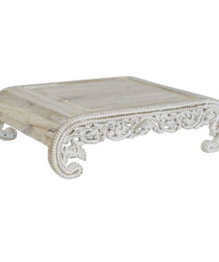 Bijzettafel DKD Home Decor Wit Mangohout 89 x 63,5 x 25,4 cm