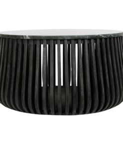 Bijzettafel DKD Home Decor Zwart Marmer 90 x 90 x 45 cm Mangohout