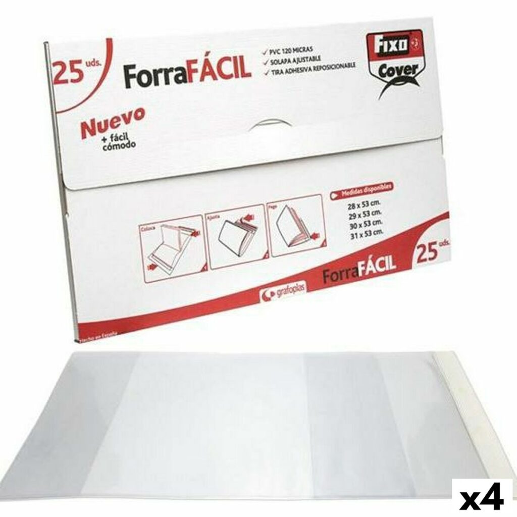Boekomslag Grafoplas Transparant 29 x 53 cm (4 Stuks)