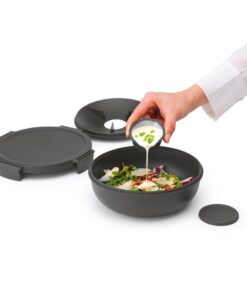 Brabantia Make & Take Salade Lunchkom 1.3L Donkergrijs - Afbeelding 3