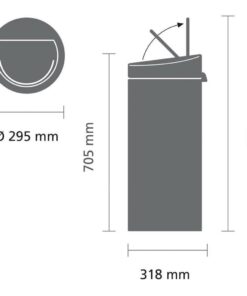 Brabantia Touch Bin New Afvalemmer 30L Platinum - Afbeelding 3