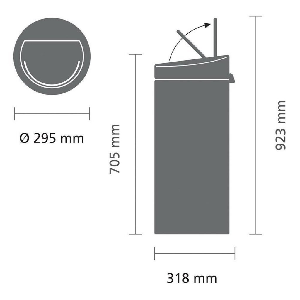 Brabantia Touch Bin New Afvalemmer 30L Platinum - Afbeelding 3