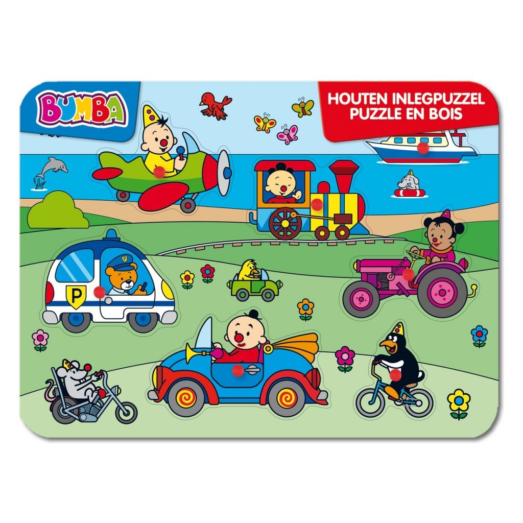 Bumba Houten Inlegpuzzel Voertuigen 7 Stukjes