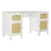 Bureau DKD Home Decor Spar Wit Rotan (140 x 50 x 76 cm)