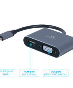 Cablexpert Gmb Adapter Usb-c->hdmi En Vga - Afbeelding 3