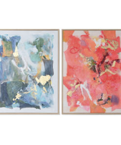Canvas Home ESPRIT Blauw Roze polyestyreen Canvas Abstract Modern 94 x 4 x 123,5 cm (2 Stuks)