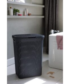 Curver Style Rieten-Look Wasmand 60L Antraciet - Afbeelding 3