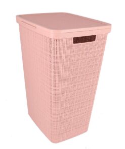 Curver Wasmand Met Deksel Jute-Look 58L Roze - Afbeelding 3