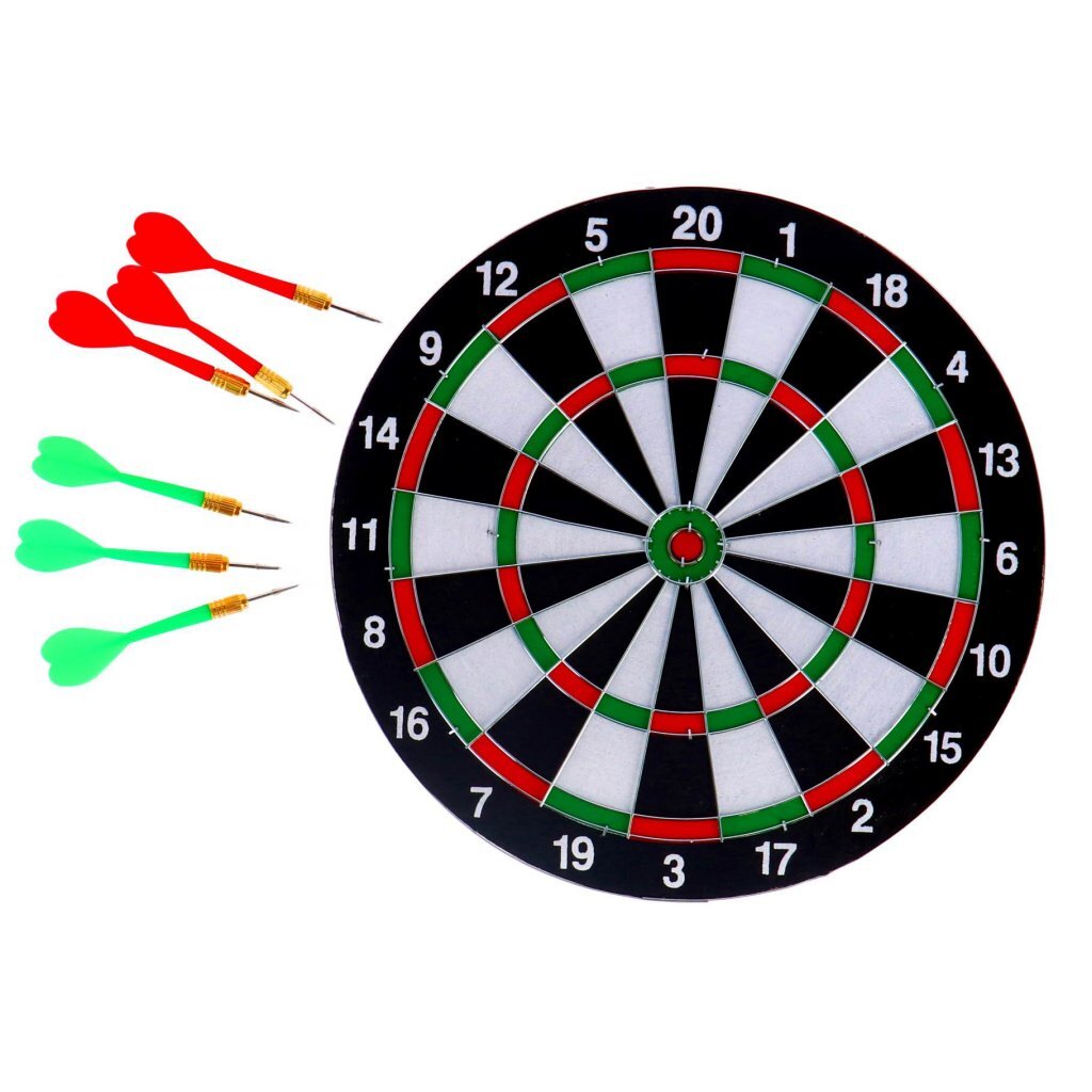 Dartboard Tweezijdig + 6 Pijlen 37 cm - Afbeelding 2