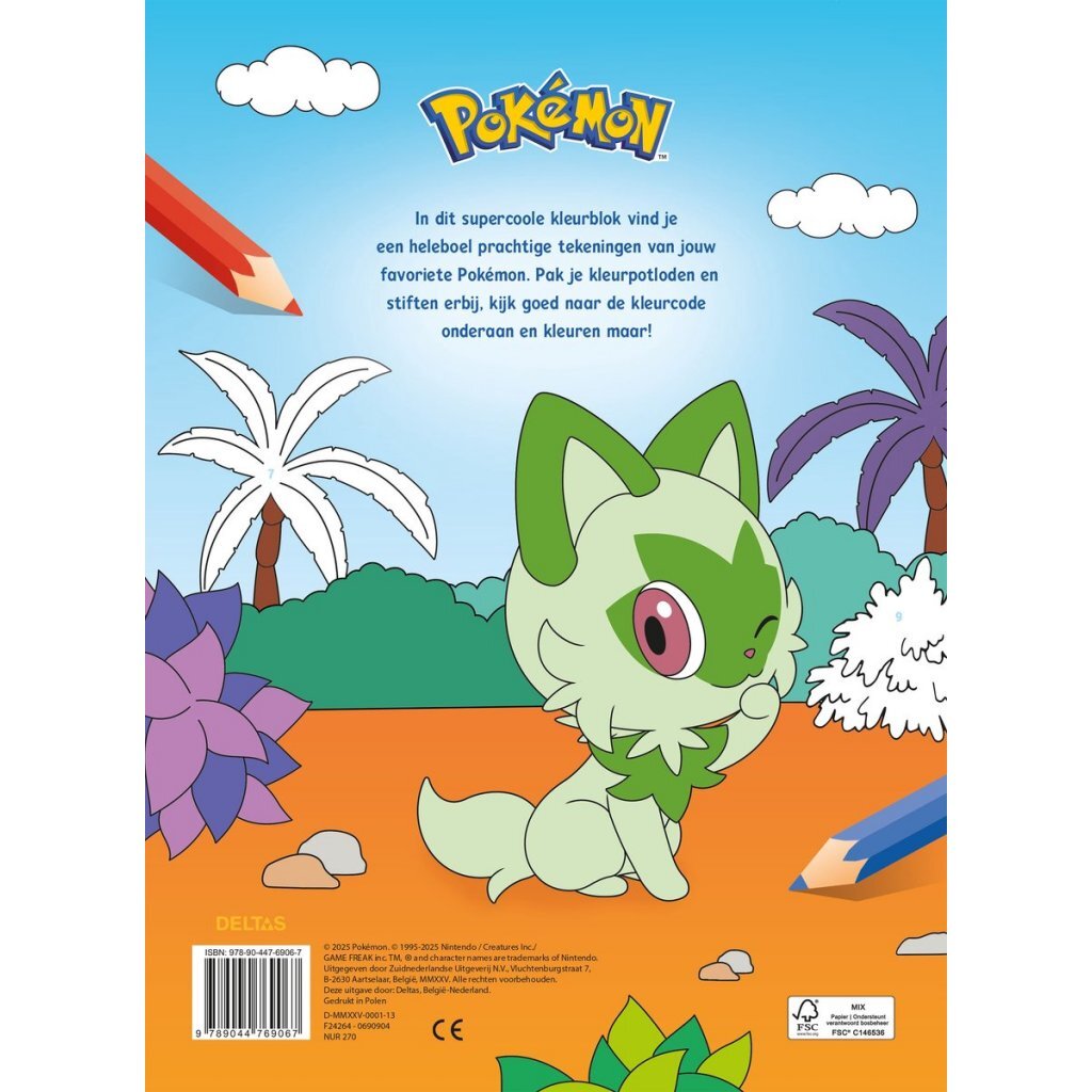 Deltas Kleurboek Pokémon Kleuren op Nummer - Afbeelding 2
