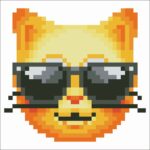 Diamond Dotz Diamond Painting Cool Cat 10x10 cm