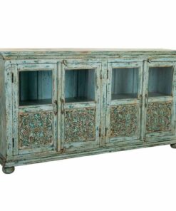 Dientafel Alexandra House Living Blauw Mangohout 40 x 90 x 170 cm