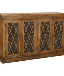 Dientafel Alexandra House Living Bruin Hout Glas 40 x 100 x 170 cm 4 deuren