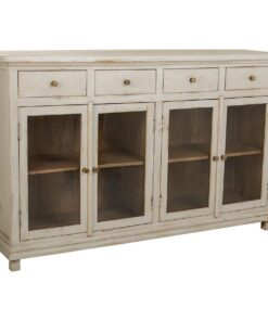 Dientafel Alexandra House Living Wit Hout Glas 40 x 100 x 160 cm