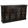 Dientafel Alexandra House Living Zwart Glas Mangohout 40 x 100 x 170 cm