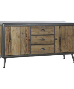 Dientafel DKD Home Decor 144 x 45 x 75 cm Spar Natuurlijk Metaal Lichtgrijs