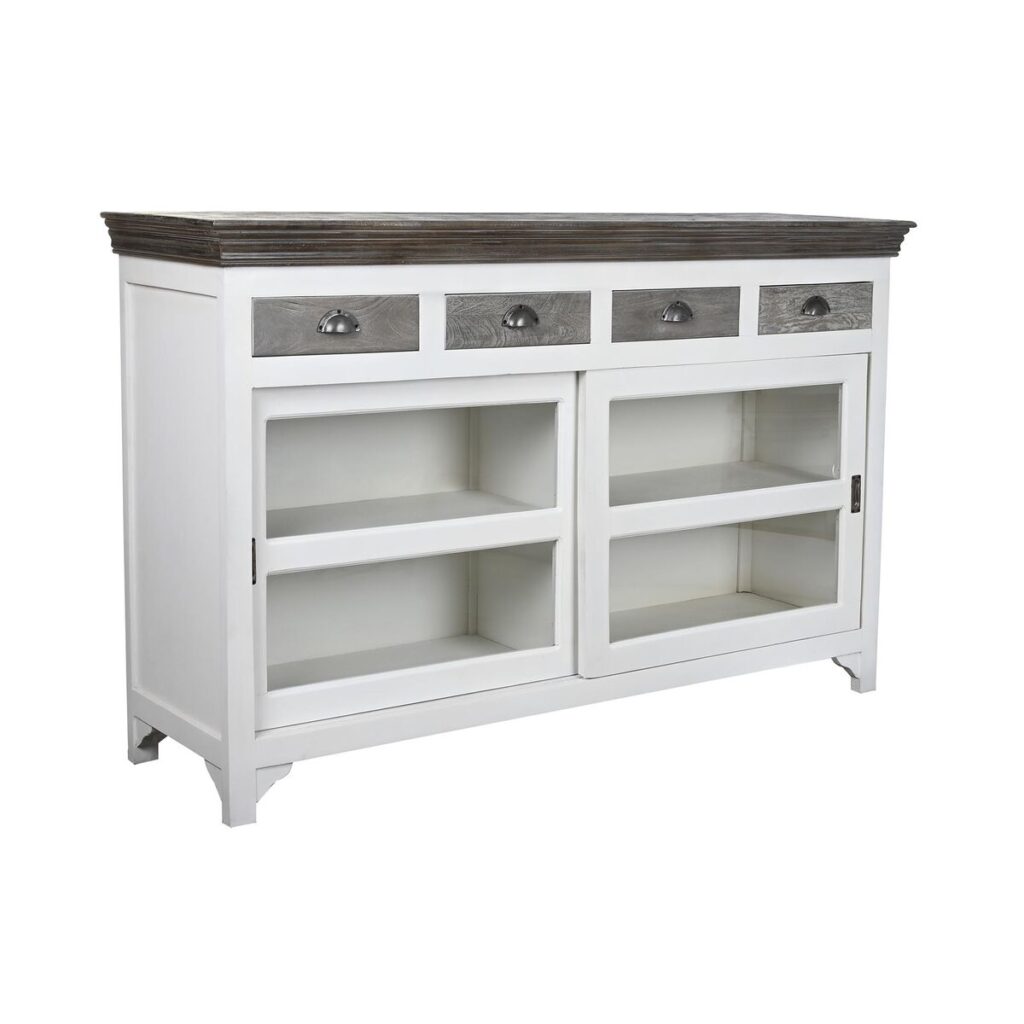 Dientafel DKD Home Decor 165 x 45,7 x 105,4 cm Kristal Grijs Wit Donkerbruin Mangohout