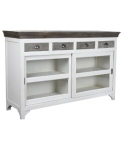 Dientafel DKD Home Decor 165 x 45,7 x 105,4 cm Kristal Grijs Wit Donkerbruin Mangohout