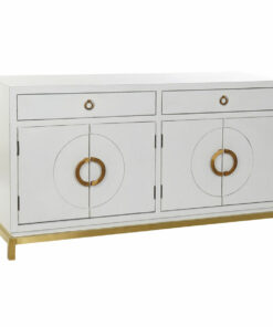 Dientafel DKD Home Decor Kamakura Wit Gouden Metaal Populier 150 x 50 x 80 cm (150 x 50 x 80 cm)