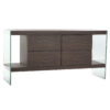 Dientafel DKD Home Decor Kristal Bruin Transparant Walnoot 160 x 45 x 80 cm Hout MDF