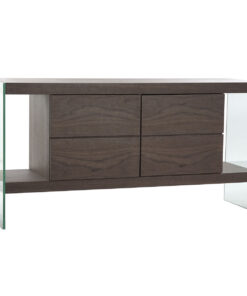 Dientafel DKD Home Decor Kristal Bruin Transparant Walnoot 160 x 45 x 80 cm Hout MDF
