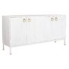 Dientafel DKD Home Decor Metaal Wit Mangohout (152 x 40 x 77 cm)