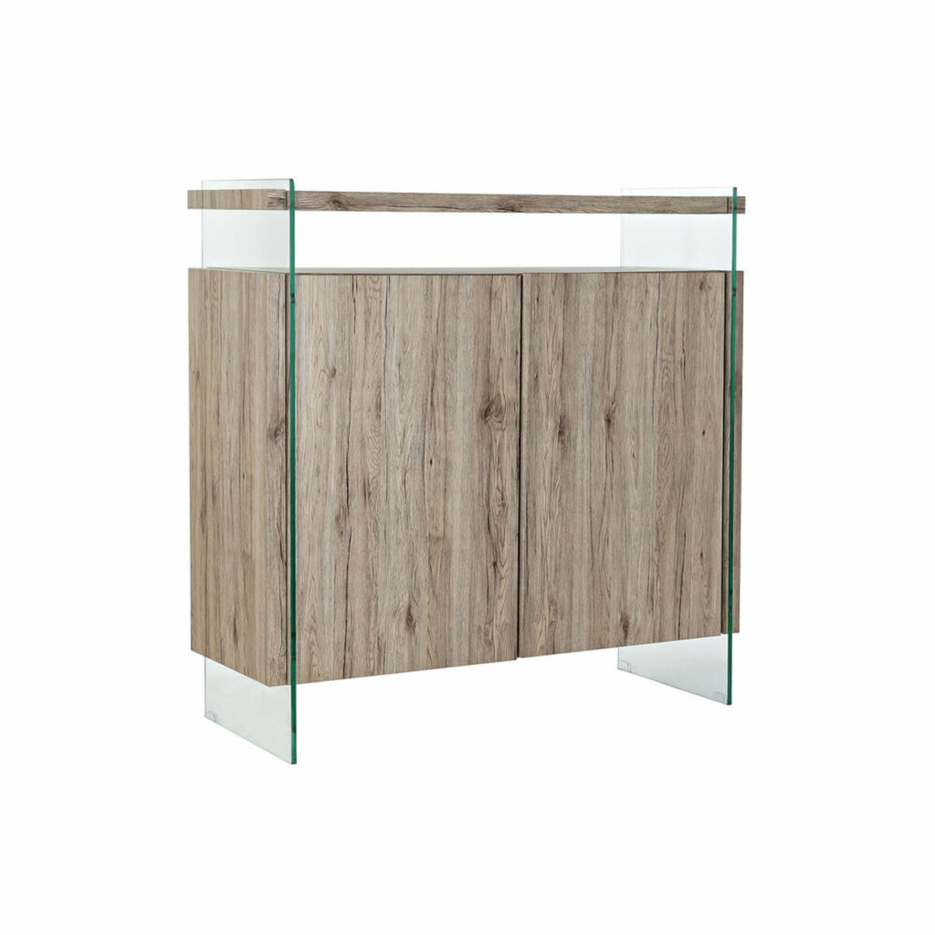 Dientafel DKD Home Decor Natuurlijk MDF Gehard glas (120 x 44 x 120 cm)