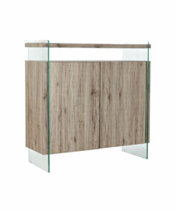Dientafel DKD Home Decor Natuurlijk MDF Gehard glas (120 x 44 x 120 cm)