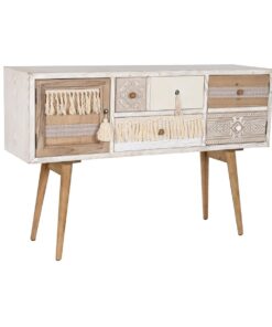 Dientafel DKD Home Decor Spar Katoen Wit (120 x 35 x 80 cm)