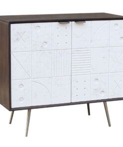 Dientafel DKD Home Decor Wit Bruin Metaal Mangohout 90 x 43 x 80 cm