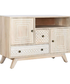 Dientafel DKD Home Decor Wit Natuurlijk Mangohout 115 x 42 x 75 cm