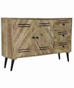 Dientafel DKD Home Decor Zwart Metaal Mangohout (140 x 40 x 93 cm)