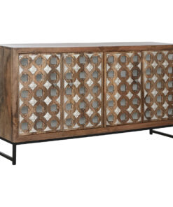 Dientafel Home ESPRIT Bruin Zwart Zilverkleurig 150 x 38 x 80 cm
