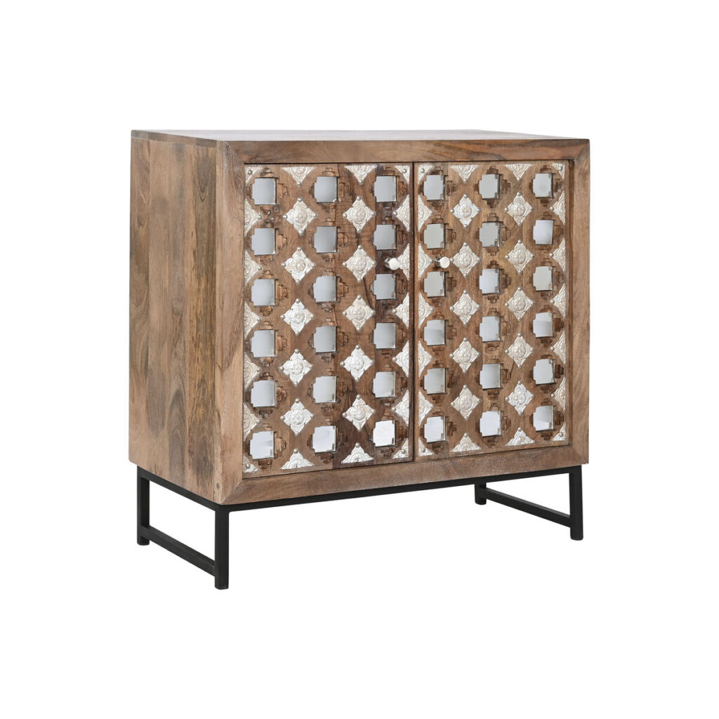 Dientafel Home ESPRIT Bruin Zwart Zilverkleurig 80 x 38 x 80 cm