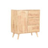 Dientafel Home ESPRIT Natuurlijk Metaal Rotan Rubberwood 73,5 x 35 x 78 cm