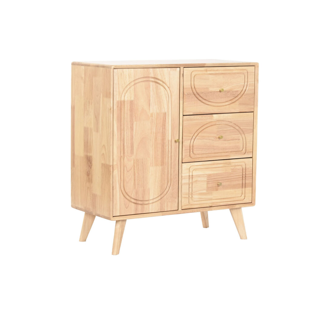 Dientafel Home ESPRIT Natuurlijk Metaal Rotan Rubberwood 73,5 x 35 x 78 cm