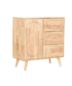 Dientafel Home ESPRIT Natuurlijk Metaal Rotan Rubberwood 73,5 x 35 x 78 cm