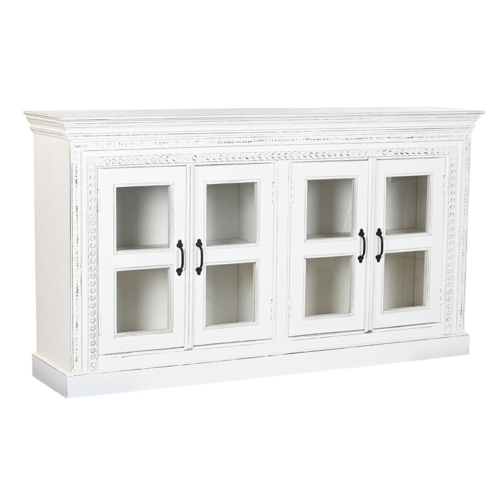 Dientafel Home ESPRIT Wit Kristal Mangohout 180 x 40 x 100 cm