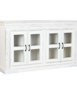 Dientafel Home ESPRIT Wit Kristal Mangohout 180 x 40 x 100 cm
