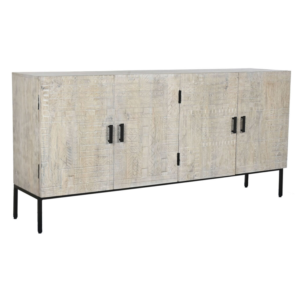 Dientafel Home ESPRIT Wit Metaal Mangohout 180 x 40 x 85 cm