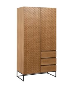 Dientafel MARIGNI Zwart Natuurlijk Ijzer Hout MDF 98,5 x 55 x 199,5 cm