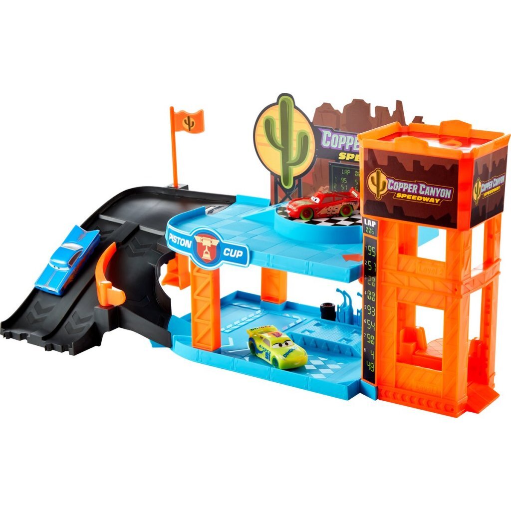 Disney Cars Garage Glow Racers + 3 Auto's - Afbeelding 2