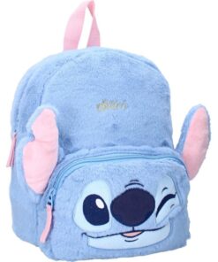 Disney Pluche Rugzak Stitch 26x21x11 cm Lichtblauw/Lichtroze