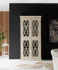 Display Standaard Alexandra House Living Glas Ijzer Mangohout 40 x 183 x 90 cm