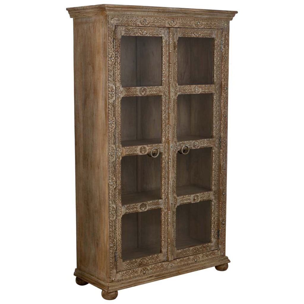 Display Standaard Alexandra House Living Glas Ijzer Mangohout 43 x 180 x 106 cm